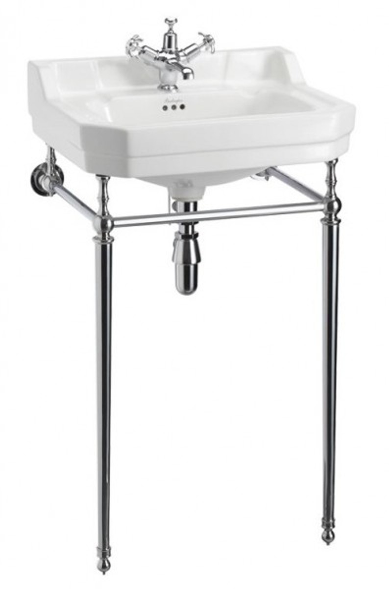 Casa Padrino Nouveau Stand Vanity White / Chrome B 56 cm Mod 5 - Art Deco washbasin baroque antique style Casa Padrino Nouveau Stand Vanity White / Chrome B 56 cm Mod 5 - Art Deco washbasin baroque antique style