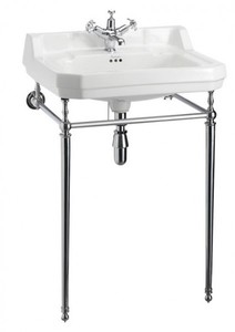 Casa Padrino Lavabo sur pied Art Nouveau Blanc / Chrome L 61cm Mod5 - Vasque de luxe style baroque antique Casa Padrino Lavabo sur pied Art Nouveau Blanc / Chrome L 61cm Mod5 - Vasque de luxe style baroque antique