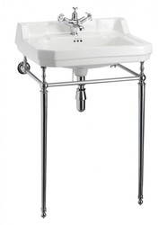 Casa Padrino Jugendstil Stand Waschtisch Weiß / Chrom B 61cm Mod5 - Elegantes Art Deco Waschbecken auf verchromtem Messinggestell Casa Padrino Jugendstil Stand Waschtisch Weiß / Chrom B 61cm Mod5 - Elegantes Art Deco Waschbecken auf verchromtem Messinggestell