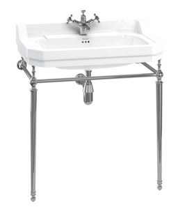 Casa Padrino Jugendstil Stand Waschtisch Weiß / Chrom B 80cm Mod5 - Art Deco Waschbecken Barock Antik Stil Casa Padrino Jugendstil Stand Waschtisch Weiß / Chrom B 80cm Mod5 - Art Deco Waschbecken Barock Antik Stil