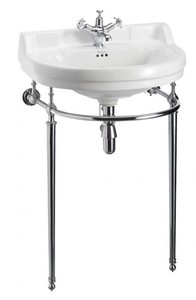 Casa Padrino Lavabo sur pied Style Art Nouveau Blanc / Chrome L 62 cm - Vasque Art Déco Style Baroque Antique Casa Padrino Lavabo sur pied Style Art Nouveau Blanc / Chrome L 62 cm - Vasque Art Déco Style Baroque Antique