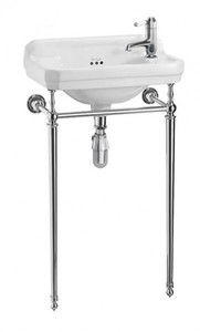 Casa Padrino Nouveau prior guest toilet washbasin white / chrome B 51cm - Art Deco washbasin baroque antique style Casa Padrino Nouveau prior guest toilet washbasin white / chrome B 51cm - Art Deco washbasin baroque antique style