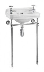 Casa Padrino Lavabo con pedestal Art Nouveau para aseo Blanco / Cromo A 51cm con 2 agujeros - Lavabo Art Déco Estilo Barroco Antiguo Casa Padrino Lavabo con pedestal Art Nouveau para aseo Blanco / Cromo A 51cm con 2 agujeros - Lavabo Art Déco Estilo Barroco Antiguo