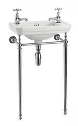 Casa Padrino Jugendstil Stand Gäste WC Waschtisch Weiß / Chrom B 51cm mit 2 Hahnlöchern Mod2 - Art Deco Waschbecken Barock Antik Stil Casa Padrino Jugendstil Stand Gäste WC Waschtisch Weiß / Chrom B 51cm mit 2 Hahnlöchern Mod2 - Art Deco Waschbecken Barock Antik Stil