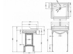 Casa Padrino Luxus Jugendstil Stand Waschtisch Weiß / Aluminium mit Marmorplatte - H 805 / 957 mm - B 650 mm - T 575 mm Casa Padrino Luxus Jugendstil Stand Waschtisch Weiß / Aluminium mit Marmorplatte - H 805 / 957 mm - B 650 mm - T 575 mm