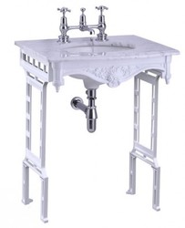 Casa Padrino Luxury Art Nouveau Pedestal Washbasin White with Marble Top, 650 x 575 x 805 mm Casa Padrino Luxury Art Nouveau Pedestal Washbasin White with Marble Top, 650 x 575 x 805 mm