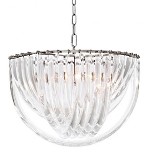 Casa Padrino Suspension Art Deco Murano, Acrylique et Métal Nickelé, 50 cm x H 33 cm Casa Padrino Suspension Art Deco Murano, Acrylique et Métal Nickelé, 50 cm x H 33 cm