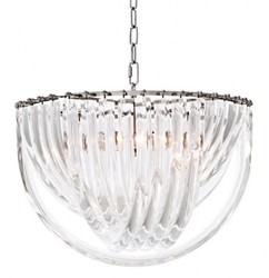 Casa Padrino Lámpara Colgante Art Deco Murano, Acrílico y Metal Niquelado, 50 cm x H 33 cm