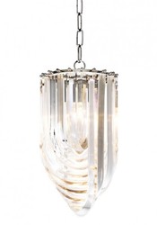 Casa Padrino Lampada a Sospensione Art Deco Murano in Acrilico e Metallo Nichelato - 25 cm x H 50 cm