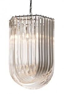 Casa Padrino Suspension Art Deco Murano en Acrylique et Métal Nickelé 44 x 51 cm x H 70 cm Casa Padrino Suspension Art Deco Murano en Acrylique et Métal Nickelé 44 x 51 cm x H 70 cm