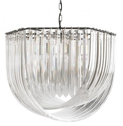 Casa Padrino Lámpara Colgante Art Deco Murano, Acrílico y Metal Niquelado, 65 x 75 cm, Altura 55 cm Casa Padrino Lámpara Colgante Art Deco Murano, Acrílico y Metal Niquelado, 65 x 75 cm, Altura 55 cm