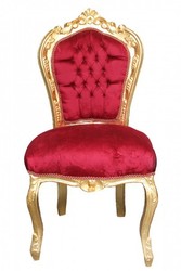 Casa Padrino Barocco Cena Chair Bordeaux / Oro senza braccioli - Mobili antichi Casa Padrino Barocco Cena Chair Bordeaux / Oro senza braccioli - Mobili antichi