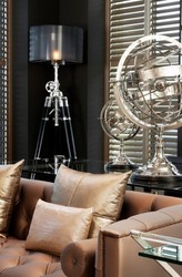Casa Padrino Globo di Lusso Stile Art Deco Finitura Nichel Argento Altezza 29 cm - Decorazione Elegante