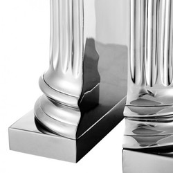 Casa Padrino Set de sujetalibros de lujo columnas acabado níquel - 15 x 7,5 x H. 18,5 cm - Decoración en latón macizo Casa Padrino Set de sujetalibros de lujo columnas acabado níquel - 15 x 7,5 x H. 18,5 cm - Decoración en latón macizo