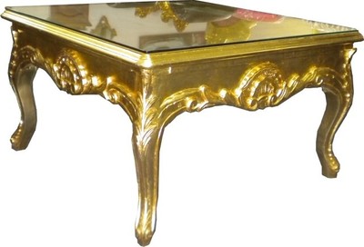 Casa Padrino Baroque Coffee Table 70 x 70 cm Gold - Living Room Table - Side Table - Luxury Furniture Casa Padrino Baroque Coffee Table 70 x 70 cm Gold - Living Room Table - Side Table - Luxury Furniture