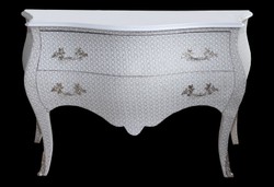 Casa Padrino Cómoda Barroca Blanca / Look Purpurina 130 x 53 x 84 cm - Aparador de Lujo en Madera Maciza Casa Padrino Cómoda Barroca Blanca / Look Purpurina 130 x 53 x 84 cm - Aparador de Lujo en Madera Maciza