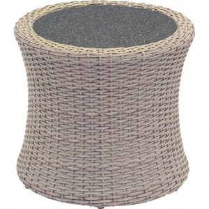 Casa Padrino Designer Garden lounge table braid with Spray Stone tabletop - garden furniture