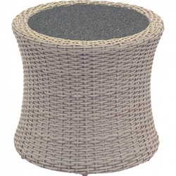 Casa Padrino Designer Garden lounge table braid with Spray Stone tabletop - garden furniture Casa Padrino Designer Garden lounge table braid with Spray Stone tabletop - garden furniture