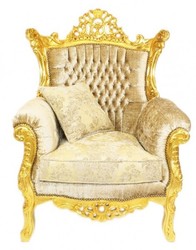 Casa Padrino Barock Sofa Set Wohnzimmer Lounge Sofa + Sessel Couch Gold Casa Padrino Barock Sofa Set Wohnzimmer Lounge Sofa + Sessel Couch Gold
