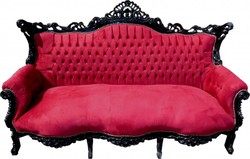 Casa Padrino Divano 3 posti Barocco Master Bordeaux Rosso / Nero, Larghezza 210 cm, Altezza 135 cm, Profondità 90 cm