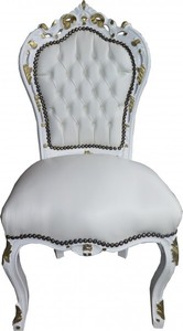 Mobili antichi - Casa Padrino Barocco Cena Chair Bianco / Bianco / Oro