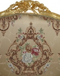 Casa Padrino Divano Barocco stile italiano motivo crema e oro 138 x 68 x 111 cm Casa Padrino Divano Barocco stile italiano motivo crema e oro 138 x 68 x 111 cm
