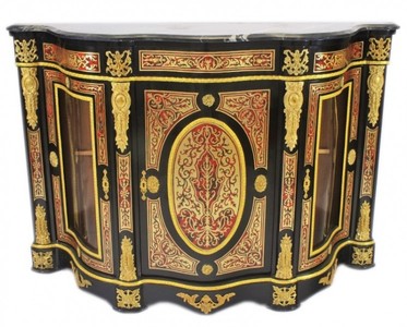 Casa Padrino Commode Baroque Boulle Noir / Or / Rouge avec Plateau en Marbre 161 x 105 x 46 cm Casa Padrino Commode Baroque Boulle Noir / Or / Rouge avec Plateau en Marbre 161 x 105 x 46 cm