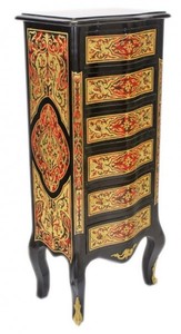Casa Padrino Commode Baroque Boulle Noir Or Rouge 50 x 120 x 35 cm - Meuble de Luxe Sideboard Casa Padrino Commode Baroque Boulle Noir Or Rouge 50 x 120 x 35 cm - Meuble de Luxe Sideboard