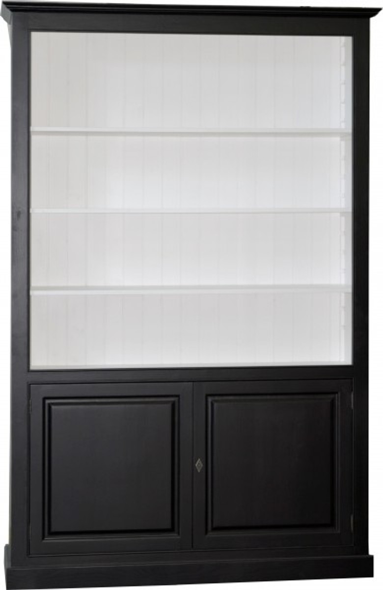 Casa Padrino luxury bookcase Black / White B 168 x H 254 cm bookcase shelving cabinet - Art Deco Art Nouveau hotel furniture Casa Padrino luxury bookcase Black / White B 168 x H 254 cm bookcase shelving cabinet - Art Deco Art Nouveau hotel furniture