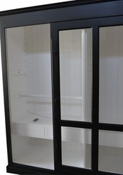 Casa Padrino Luxury Wardrobe Haute Couture Black / White W 226 x H 220 cm - Art Deco Style Bedroom Cabinet with Glass Sliding Door Casa Padrino Luxury Wardrobe Haute Couture Black / White W 226 x H 220 cm - Art Deco Style Bedroom Cabinet with Glass Sliding Door