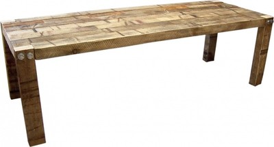 Casa Padrino Massivholz Esstisch Pinie Massiv 200 cm - Schwere Ausführung - Rustikal