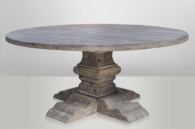 Casa Padrino villa dining table Round Oak Rustic Grey - Baroque table solid oak Casa Padrino villa dining table Round Oak Rustic Grey - Baroque table solid oak