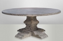 Casa Padrino villa dining table Round Oak Rustic Grey - Baroque table solid oak Casa Padrino villa dining table Round Oak Rustic Grey - Baroque table solid oak