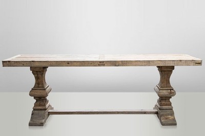 Casa Padrino Console en bois massif de chêne 220 x 46 x 77 cm - Table console rustique couleur bois Casa Padrino Console en bois massif de chêne 220 x 46 x 77 cm - Table console rustique couleur bois