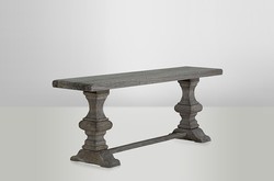 Casa Padrino Console de Luxe en Chêne Massif Gris 220 x 46 x 77 cm - Table de Console Rustique Faite à la Main Casa Padrino Console de Luxe en Chêne Massif Gris 220 x 46 x 77 cm - Table de Console Rustique Faite à la Main