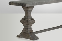 Casa Padrino Console de Luxe en Chêne Massif Gris 220 x 46 x 77 cm - Table de Console Rustique Faite à la Main Casa Padrino Console de Luxe en Chêne Massif Gris 220 x 46 x 77 cm - Table de Console Rustique Faite à la Main