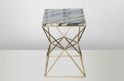 Casa Padrino Tavolino Art Déco Oro Metallo / Marmo 35 x 35 cm - Tavolo stile Liberty Casa Padrino Tavolino Art Déco Oro Metallo / Marmo 35 x 35 cm - Tavolo stile Liberty