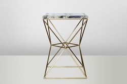 Casa Padrino Tavolino Art Déco Oro Metallo / Marmo 35 x 35 cm - Tavolo stile Liberty Casa Padrino Tavolino Art Déco Oro Metallo / Marmo 35 x 35 cm - Tavolo stile Liberty