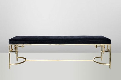 Casa Padrino Panca di lusso Art Déco Acciaio inox Oro - Mobili Vintage Stile Liberty - 160 x 40 x 45 cm Casa Padrino Panca di lusso Art Déco Acciaio inox Oro - Mobili Vintage Stile Liberty - 160 x 40 x 45 cm