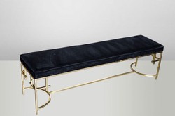Casa Padrino Panca di lusso Art Déco Acciaio inox Oro - Mobili Vintage Stile Liberty - 160 x 40 x 45 cm Casa Padrino Panca di lusso Art Déco Acciaio inox Oro - Mobili Vintage Stile Liberty - 160 x 40 x 45 cm