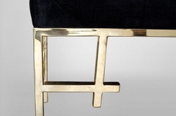Casa Padrino Panca di lusso Art Déco Acciaio inox Oro - Mobili Vintage Stile Liberty - 160 x 40 x 45 cm Casa Padrino Panca di lusso Art Déco Acciaio inox Oro - Mobili Vintage Stile Liberty - 160 x 40 x 45 cm