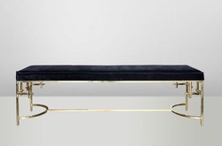 Casa Padrino Panca di lusso Art Déco Acciaio inox Oro - Mobili Vintage Stile Liberty - 160 x 40 x 45 cm Casa Padrino Panca di lusso Art Déco Acciaio inox Oro - Mobili Vintage Stile Liberty - 160 x 40 x 45 cm