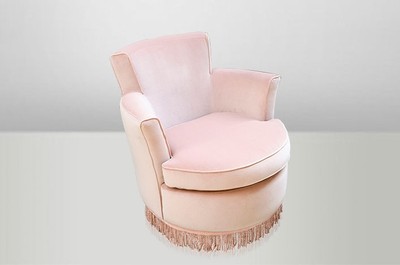 Casa Padrino Luxus Art Deco Lounge Sessel Rose - Jugendstil Belle Epoche - 77 x 86 x 76 cm