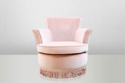 Casa Padrino Luxus Art Deco Lounge Sessel Rose - Jugendstil Belle Epoche - 77 x 86 x 76 cm
