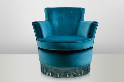 Casa Padrino Luxury Art Deco Lounge Chair Blue - Jugendstil Design Armchair - 77 x 86 x 76 cm Casa Padrino Luxury Art Deco Lounge Chair Blue - Jugendstil Design Armchair - 77 x 86 x 76 cm