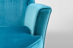 Casa Padrino Luxury Art Deco Lounge Chair Blue - Jugendstil Design Armchair - 77 x 86 x 76 cm