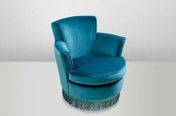 Casa Padrino Luxury Art Deco Lounge Chair Blue - Jugendstil Design Armchair - 77 x 86 x 76 cm