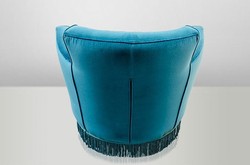 Casa Padrino Luxury Art Deco Lounge Chair Blue - Jugendstil Design Armchair - 77 x 86 x 76 cm