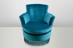 Casa Padrino Luxury Art Deco Lounge Chair Blue - Jugendstil Design Armchair - 77 x 86 x 76 cm