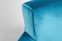 Casa Padrino Luxury Art Deco Lounge Chair Blue - Jugendstil Design Armchair - 77 x 86 x 76 cm
